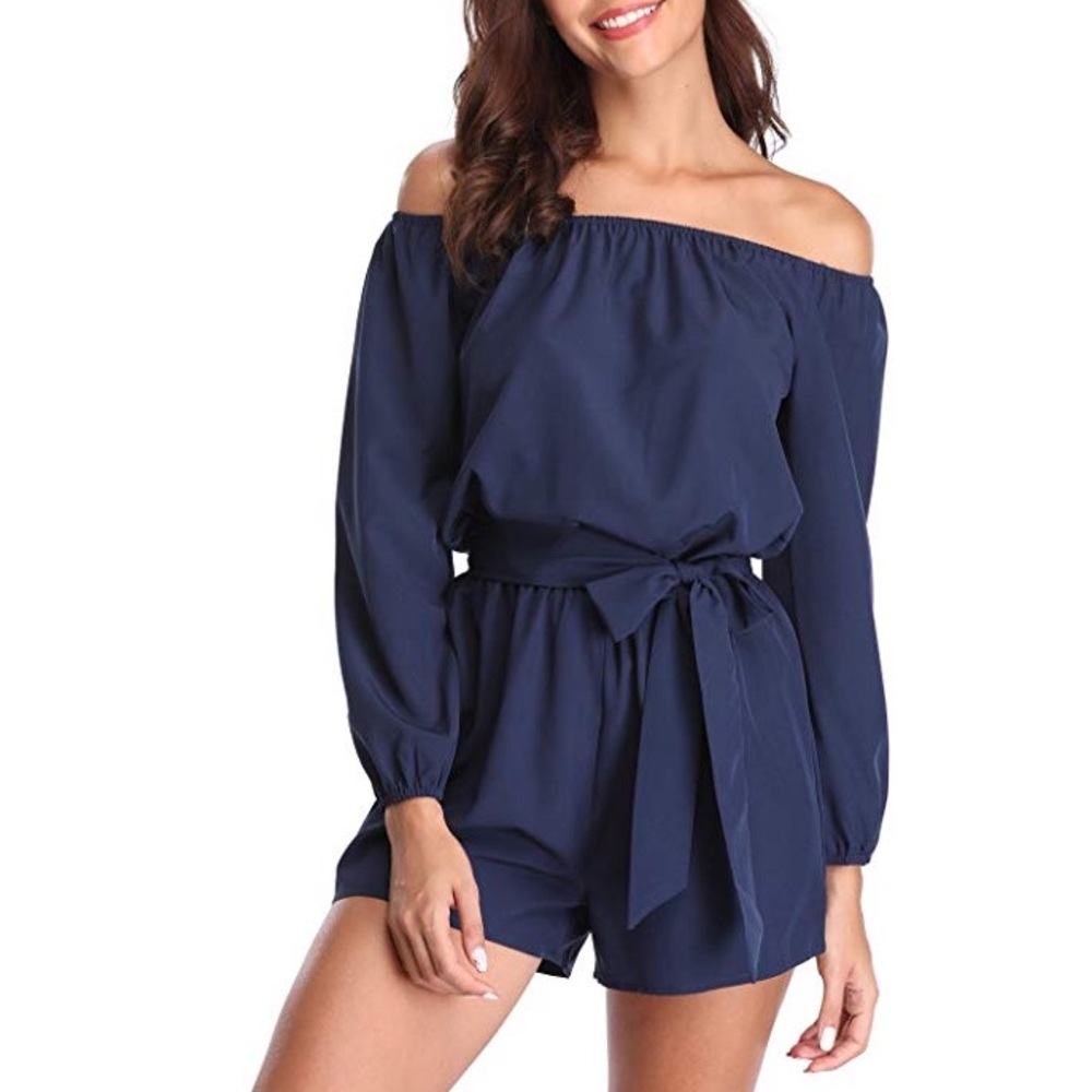 🆕 Aiko Blue Strapless Romper - Picture 4 of 6